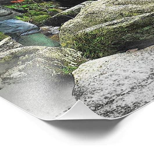 Der Fly Fisherman als Gemälde Fotodruck (Ecke)