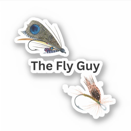 Der Fly-Typ. Fischfang, Fischer, Sportler Aufkleber (Vorderseite)