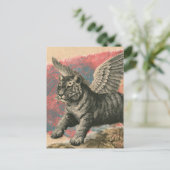 Der Flying Tiger Mixed Media Collage Postkarte (Stehend Vorderseite)