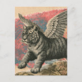 Der Flying Tiger Mixed Media Collage Postkarte (Vorderseite)