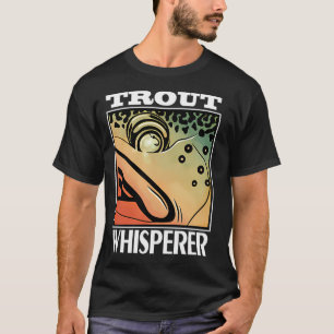 Der Forellenflüsterer mit Fliegenrute Regenbogenfo T-Shirt