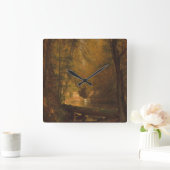 Der Forellenpool (1870) Artwork - Wall Clock Quadratische Wanduhr (Zuhause)