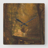 Der Forellenpool (1870) Artwork - Wall Clock Quadratische Wanduhr (Vorderseite)