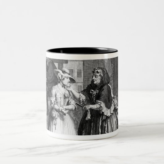 Der Fortschritt eines Harlots Zweifarbige Tasse (Mittel)