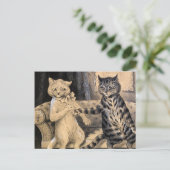 Der Fortschritt von Louis Wain Postkarte (Stehend Vorderseite)