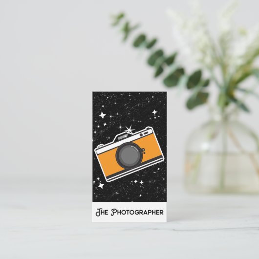Der Fotograf für das mystische Tarot Visitenkarte (Stehend Vorderseite)