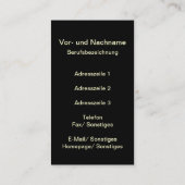 Der Fotograf - Visitenkartenvorlage Visitenkarte (Rückseite)