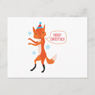 der Fox sagt frohe Weihnachten! Feiertagspostkarte