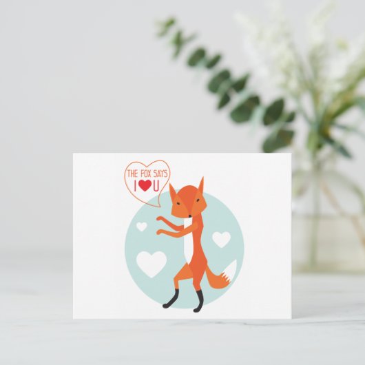 Der Fox sagt, ich Liebe dir! Postkarte (Stehend Vorderseite)