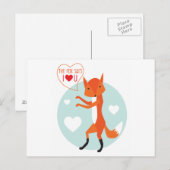 Der Fox sagt, ich Liebe dir! Postkarte (Vorne/Hinten)