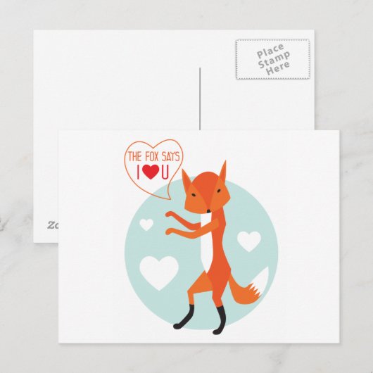 Der Fox sagt, ich Liebe dir! Postkarte (Vorne/Hinten)