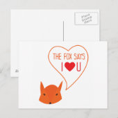 Der Fox sagt, ich Liebe dir! Postkarte (Vorne/Hinten)