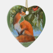 Der Fox und der Kardinal Keramikornament (Rechts)