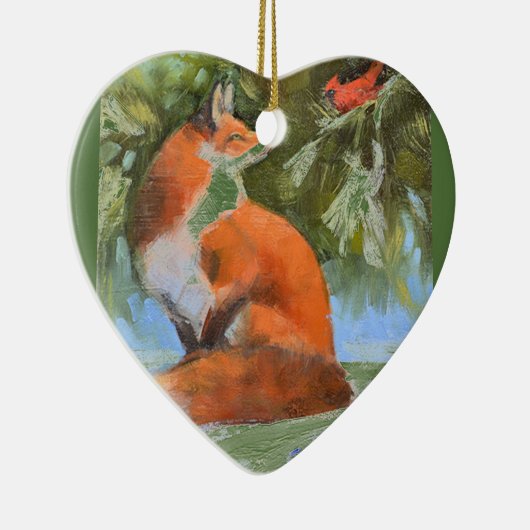 Der Fox und der Kardinal Keramikornament (Rechts)