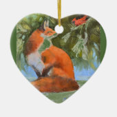 Der Fox und der Kardinal Keramikornament (Vorne)