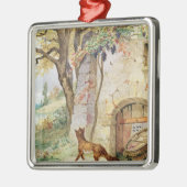 Der Fox und die Trauben, Illustration für Ornament Aus Metall (Links)
