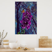 Der Foxglove mit Schmetterling in den Wäldern Gemä Poster (Küche)