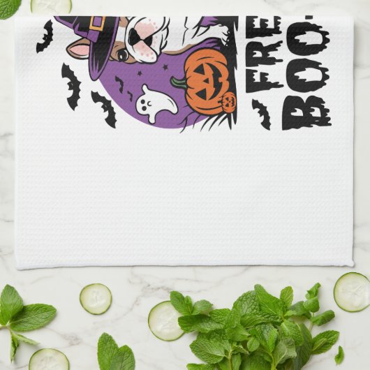 Der französische Boohund � die Spookiest Pup Geschirrtuch (Gefaltet)