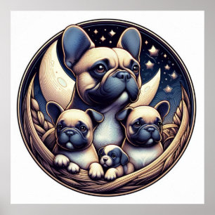 Der französische Bulldog, der Begleithund Poster