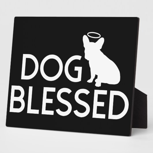 Der französische Bulldogge Angel Plaque Fotoplatte (Seite)
