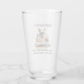 Der französische Bulldogge Lese Drink kann Gedächt Glas (Rückseite)