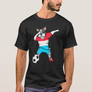 Der französische Bulldogge Luxembourg Fußball Fan T-Shirt