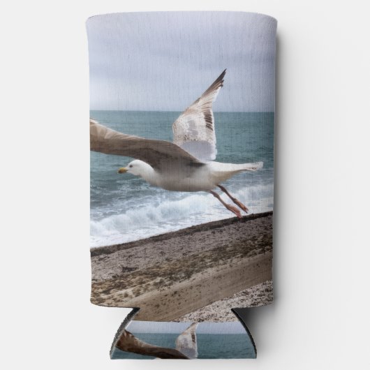 Der französische Möwe von Étretat Selters Dosenkühler (Vorderseite)