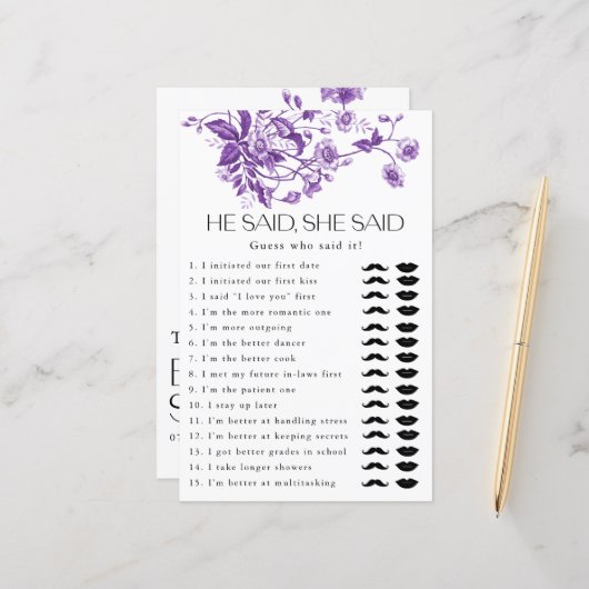 Der französische Toile Floral sagte, sie sagte Bri (Vorderseite/Rückseite Beispiel)