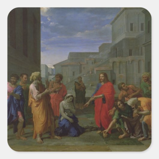 Der Frau eingelassene Ehebruch, 1653 Quadratischer Aufkleber (Vorderseite)