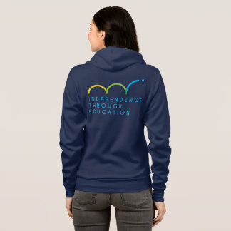 Der Frauen 2 versahen Hoodie, Marine mit Seiten Hoodie