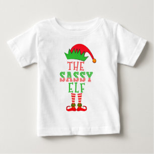 Der freche Elf Weihnachts-Familien-Matching-Pyjama Baby T-shirt