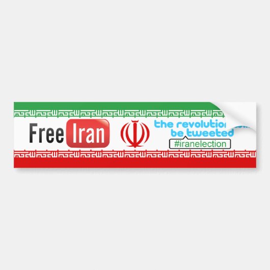 Der freie Iran - Revolution tweetete Autoaufkleber (Vorne)