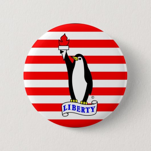 Der Freiheits-Pinguin-Flaggen-Knopf Button (Vorderseite)