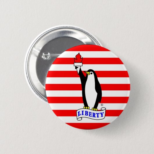 Der Freiheits-Pinguin-Flaggen-Knopf Button (Vorne & Hinten)