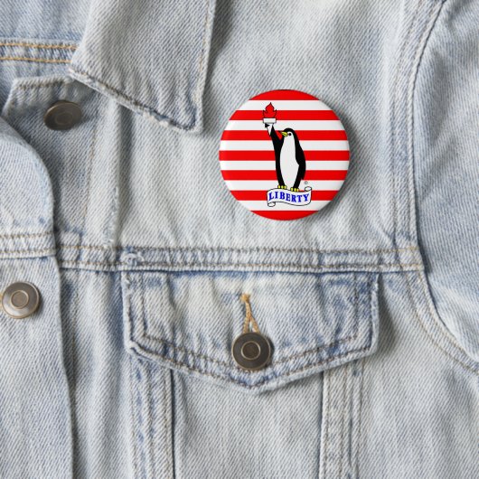 Der Freiheits-Pinguin-Flaggen-Knopf Button (Beispiel)