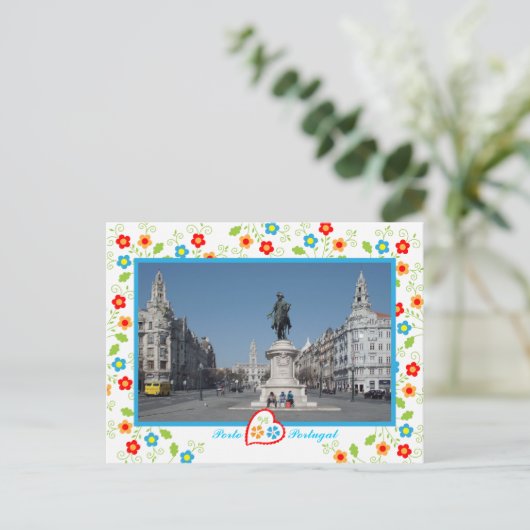 Der Freiheitsplatz und die Reitsterne-Statue von P Postkarte (Stehend Vorderseite)