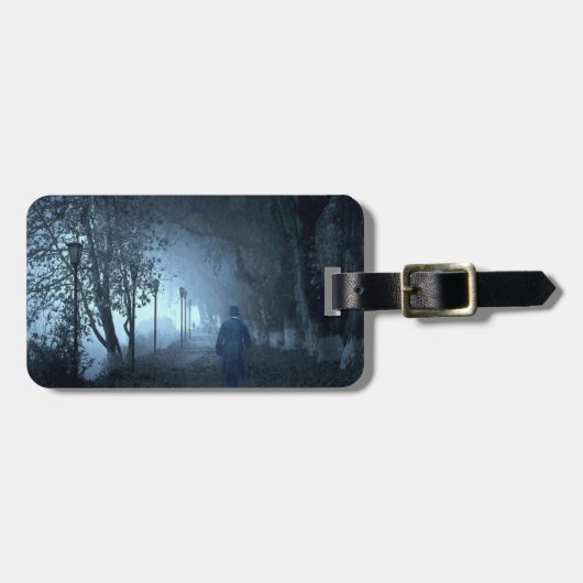 Der Fremde im Park im Nebel Gepäckanhänger (Vorderseite horizontal)