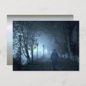 Der Fremde im Park im Nebel Postkarte (Vorne/Hinten)
