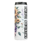 Der freudige Bloom des amerikanischen Eskimo-Hunde Thermosbecher (Rückseite)