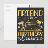 Der Freund des Geburtstags Cruiser Urlaub Postkarte (Vorne/Hinten)