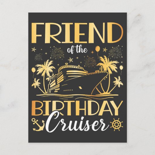 Der Freund des Geburtstags Cruiser Urlaub Postkarte (Vorderseite)