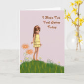 Der Freund des Kindes bekommt eine gute Karte mit  (Gelbe Blume)