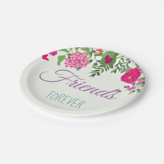 Der Freunde bunte Blumen und Schmetterlinge für Pappteller (Schrägansicht)