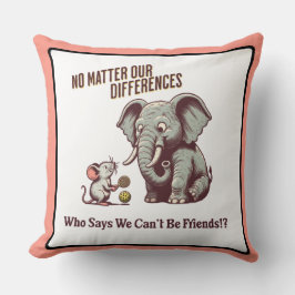 Der freundliche Elefant und die Maus Kissen