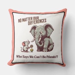 Der freundliche Elefant und die Maus Kissen