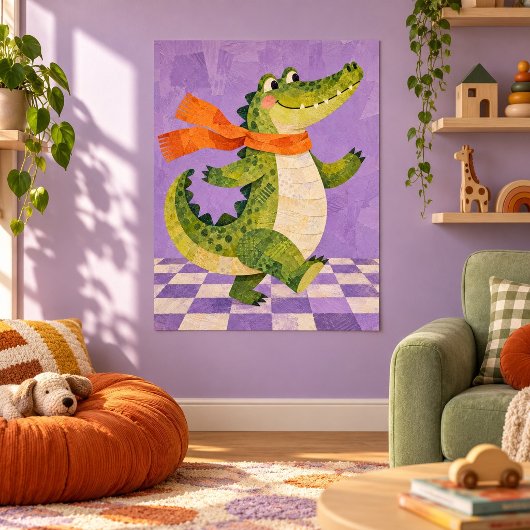 Der freundliche Krokodil-Kunstprint Poster