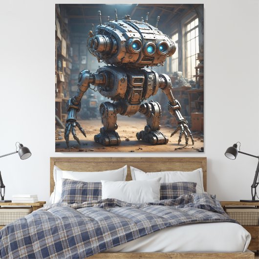 Der freundliche Roboter-Wächter Leinwanddruck (Insitu (Schlafzimmer))
