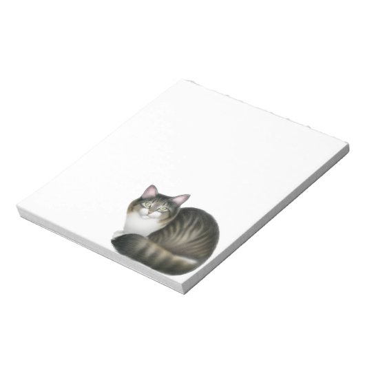 Der freundliche Tabby-Cat Notepad Notizblock (Rotiert)