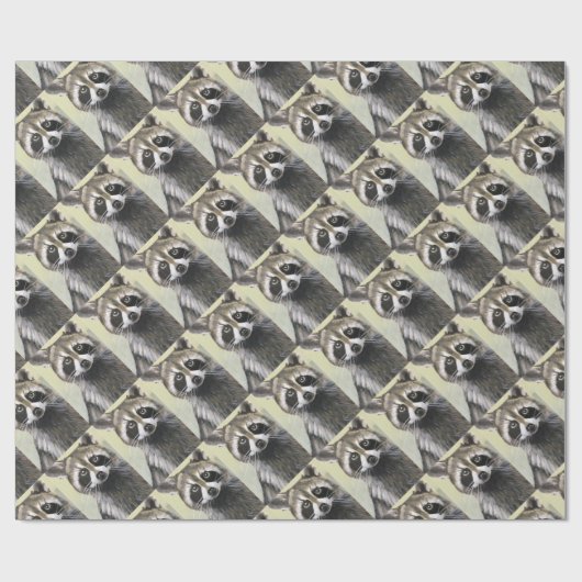 Der freundliche Waschbär Geschenkpapier (Flach)