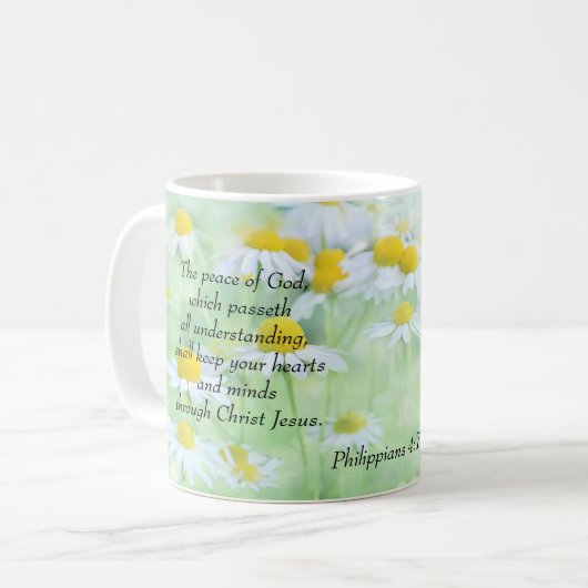 Der Frieden des Gottes - Philippians-4:7 Kaffeetasse (Vorderseite Links)
